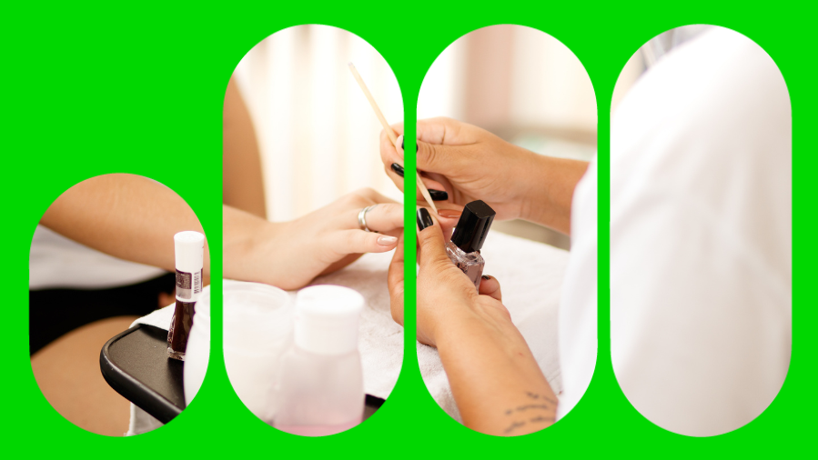 manicure fazendo a unha de uma cliente