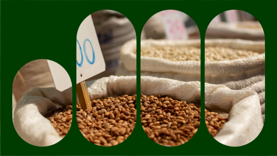 saco de feijão na feira