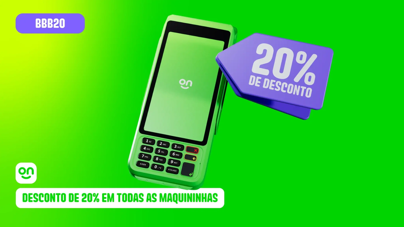 maquininha de cartão ton com tag de desconto