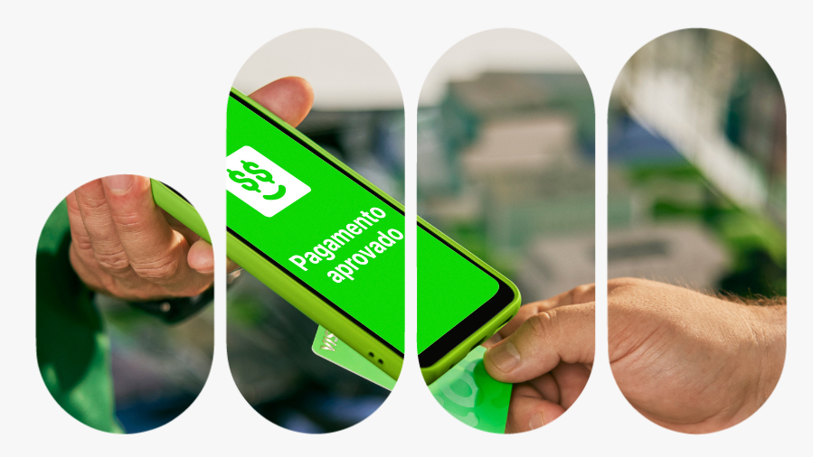 duas mãos próximas passando o cartão no tapton