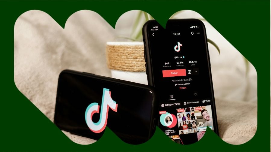 Celular no aplicativo TikTok