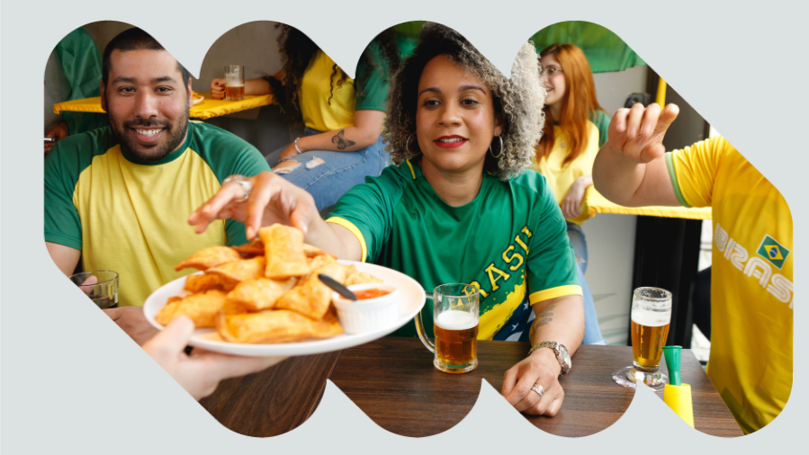 empreendedor vendendo pastéis durante o jogo do Brasil