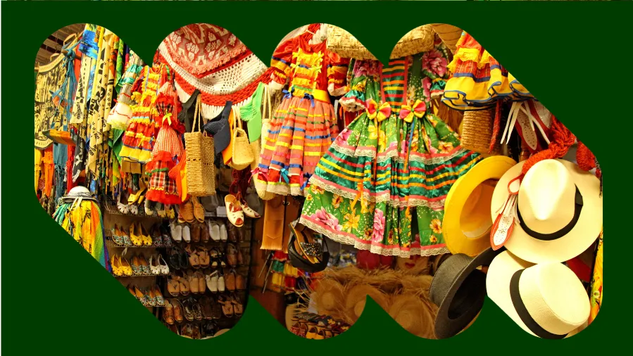 Roupas e acessórios de festa junina